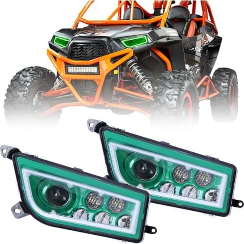 HaloAngel Eyes ATV UTV LED Headlight Assembly With DRL Halo Rings ATV-RZR1000-Halo for Polaris RZR 900 XP 1000 2016 TURBO