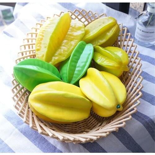 Faux fruit photo hotography props store shop hotel home decoration Artificial Simulation star fruit carambola Fake fruit model