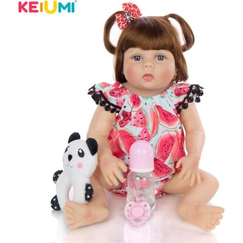 KEIUMI Lifestyle Reborn Baby Girl Doll With Curls Realistic Princess 57 cm Boneca Reborn New Educational Toys for Girl Gifts