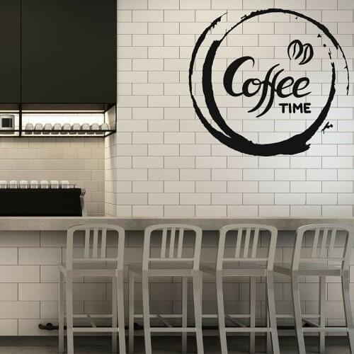 Coffee Wall Decal Relaxing Time Words Door Window Vinyl Stickers Kitchen Cafe Restaurant Home Interior Decor Art Wallpaper E175
