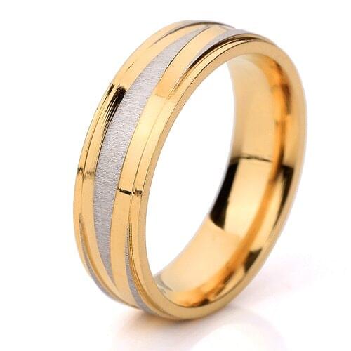 Party Jewelry Gift for Women Wedding or Engagement Accessory Gold Color Stainless Steel Rings