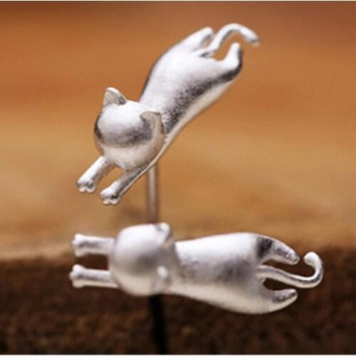 Korean Fashion Alloy Earrings Small Animal Cat Earrings Womens Jewelry