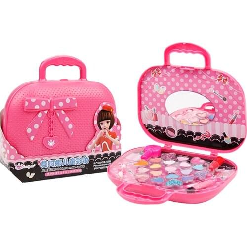 Princess Girls Makeup Kids Cosmetics Make up Set Washable Beauty Makeup Box Baby Gift Toys for Girls Birthday Pretend Play