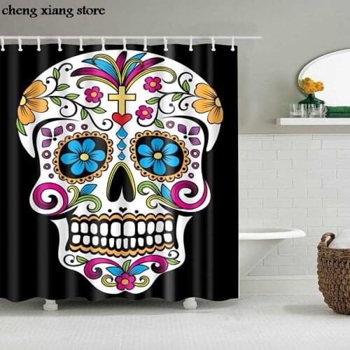 Cartoon Shower Curtains Skull Design Custom Bathroom Curtain Waterproof Ecofriendly Polyester Fabric Shower Partition curtain