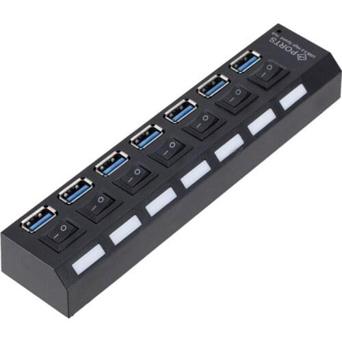Independent 7-port 3.0hub Hub USB3.0 Hub Super High-speed Transmission Supports Current Protection