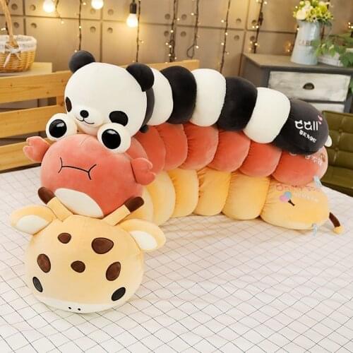 New Colorful Caterpillar Plush Toy Animal Transform Doll Cartoon Stuffed Panda Deer Crab Sofa Pillow Cushion Baby Appease Gifts