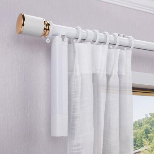 New Arrival Alexa Control Electric Curtain Pole Hard-Wired Rechargeable or Smart Wi-Fi Motor Customized Size