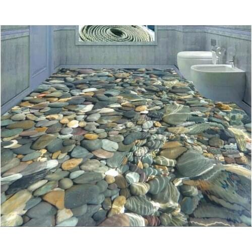 Beibehang wallpaper for walls 3 d lifelike water cobblestone floor tile indoor personality decoration painting PVC wall paper