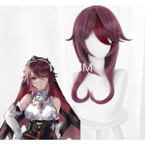 Genshin Impact Rosaria Wig Gradient long hair Cosplay Heat Resistant Synthetic Hair Halloween Carnival Party Free hairnet