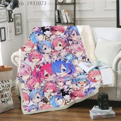 Re: Life a Different World from Zero Rem 3D Print Throw Plush Sherpa Blanket Thin Quilt Sofa Chair Bedding Supply Adults Kids 06