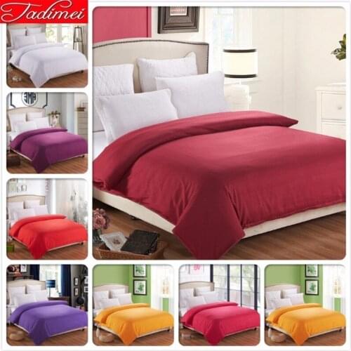 1 Piece Duvet Cover Plain Pure Color Burgundy Bedding Bag Quilt Case Soft Cotton Adult Kids Single Twin Full Queen King Big Size
