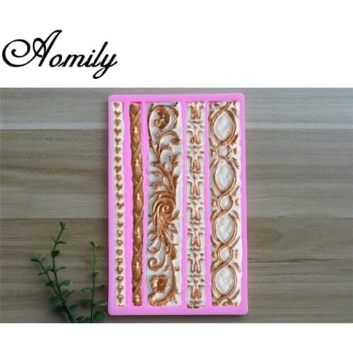 Aomily Silicone Cake Molds European Relief Pearl Flower Vine Fondant Cake Mold Chocolate Mould Tools Cake Decorating Baking Tool