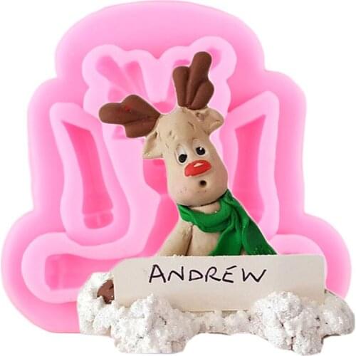 Christmas Deer Silicone Molds DIY Fondant Cake Decorating Tools Cake Baking Candy Chocolate Moulds Polymer Clay Resin Mould