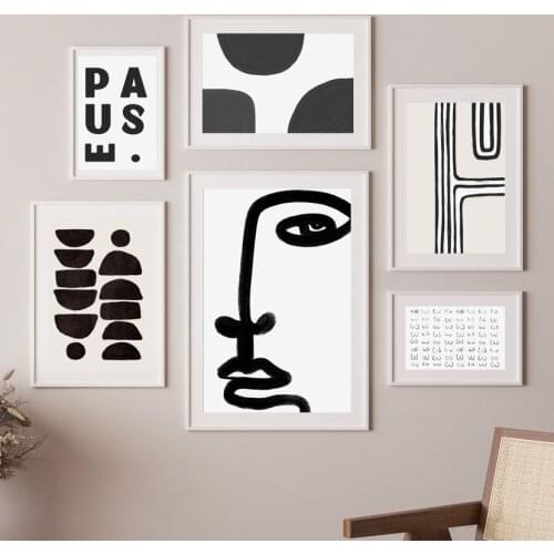 Modern Abstract Minimalist Face Line Geometry Wall Art Print Canvas Painting Nordic Poster Wall Pictures For Living Room Decor