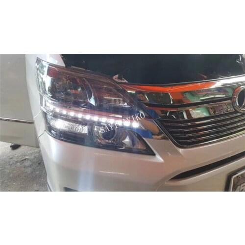 Led drl daytime running light + yellow turn signal for toyota vellfire 20 2013 2014