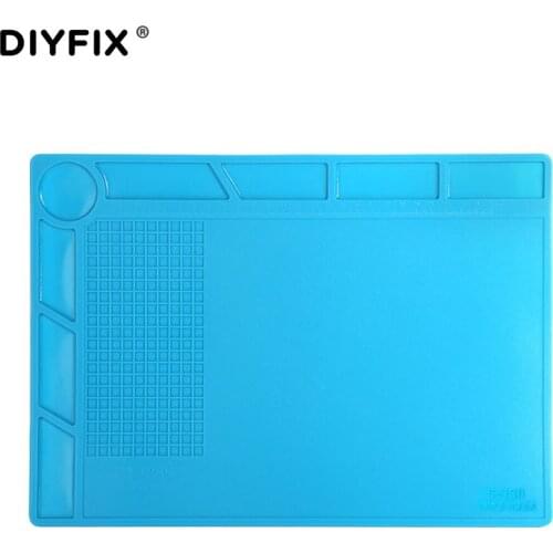 DIYFIX ESD Heat Insulation Silicone Soldering Desk Pad Phone PC Computer BGA Repair Mat With Screw Location Maintenance Platform