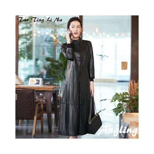 Top brand Women Spring 2020 Genuine Real Sheep Leather Trench H77 high quality