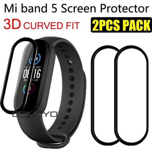 2pcs Pack for xiaomi mi band 5 Screen Protector 3D film Curved Edge Protective Explosion-proof/scratch-resistant miband 4 Film
