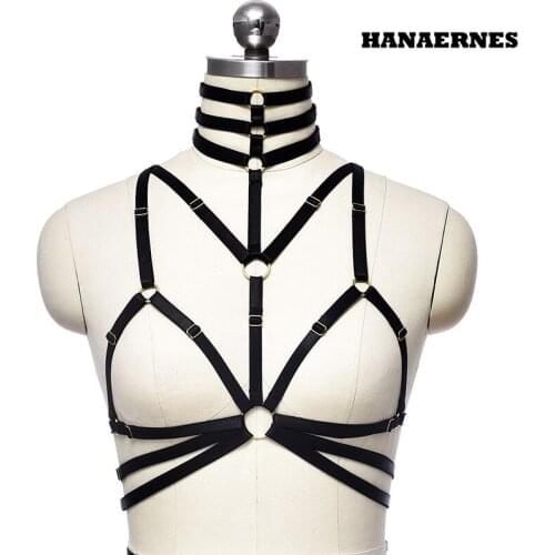 Women Fashion Punk Goth Harness Body Bondage Belt Cage Goth Waist Belt Chest Belt Women Sexy Punk Gothic Leather Harness