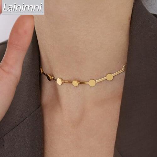 2021 Punk Style Thick Gold Stainless Steel Necklace Womens 316L Titanium Steel Short Necklace Fashion Girl Gift