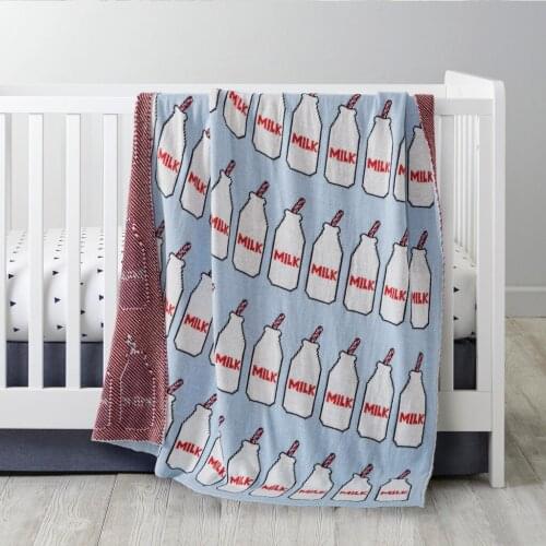 100% Cotton Knitting ChildrenBlanket Cart Blanket Printing Blanket double layer throw on Sofa Bed Plane Bedspreads Home textilet