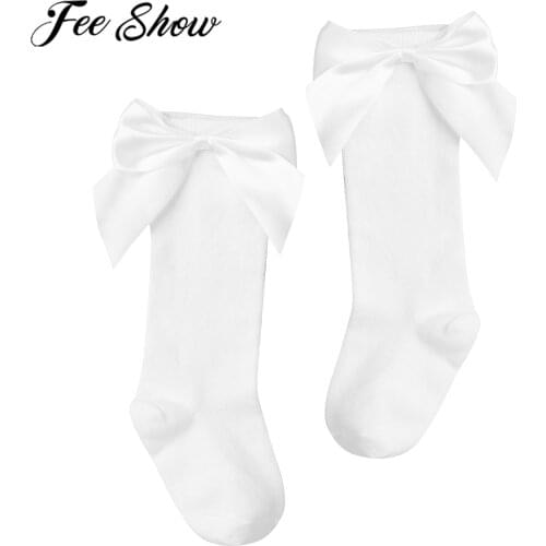 2021 Kids Socks Toddlers Girl Big Bow Knee High Long Soft Bowknot Baby Girls Socks 0-3 Years Newborn Socks Children Clothing