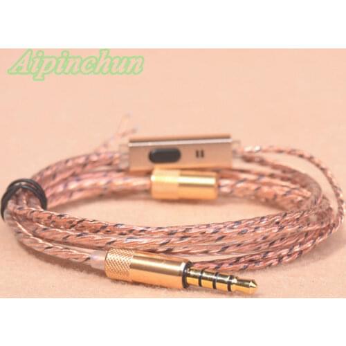 Aipinchun 3.5mm 4-Pole Jack DIY Earphone Audio Cable with Mic Repair Replacement Headphone 40 Core Wire Cord AA0239