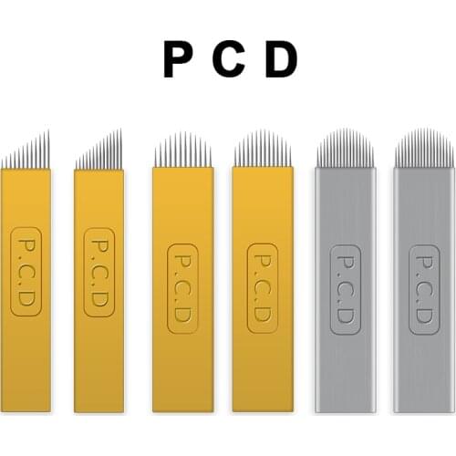 50pcs Hard PCD 12/14/19 pin U SHAPE Microblading Needles for Tattoo semi-Permanent Makeup Eyebrow Blades for Manual Tatoo Pen