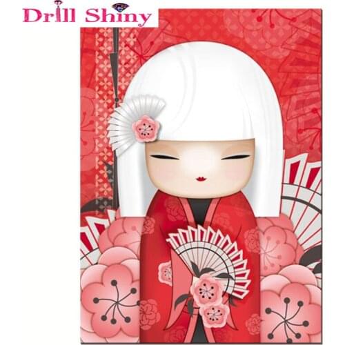 European Style 5D DIY Diamond Embroidery Cartoon Cross Stitch Portrait Home Decorative Diamond Painting Mosaic Square Crafts