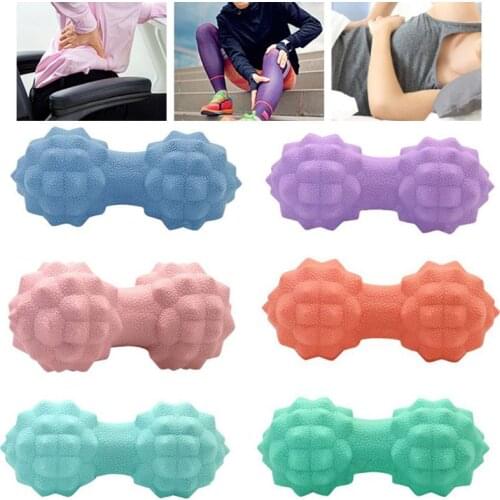 Peanut Shape Silicone Spiked Massage Ball Deep Tissue Muscle Relax for Feet Back Therapy Trigger Point Fitness Roller