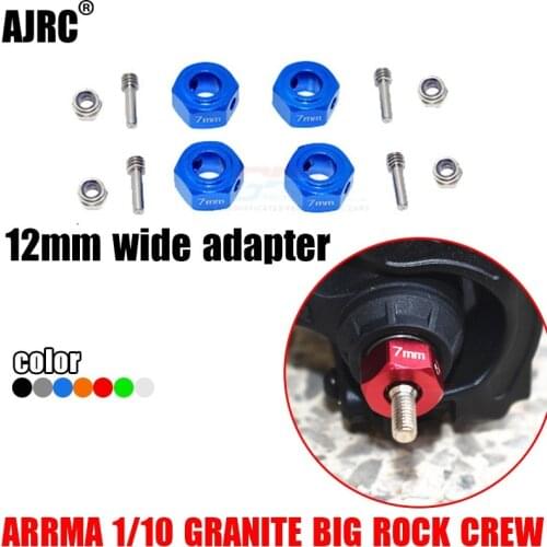 ARRMA-1/10 GRANITE BIG ROCK CREW SENTON SHORT COURSE Aluminum Alloy 12MM Hex Adapter 7MM Thick AR310779