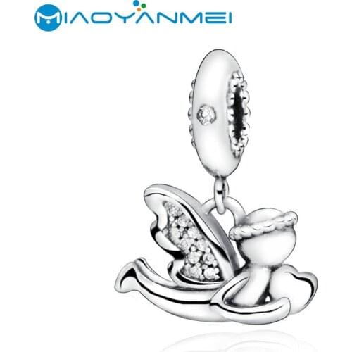 Wholesale 925 Sterling Silver Beads Fit Original Pandora Bracelets Angel of Love Dangle Charm Women DIY Fashion Jewelry Gift