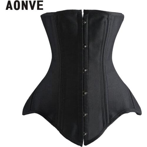 Black Waist Corsets Bustiers Top Lace-up Body Shapewear Women Steel Bones Gothic Clothing High Waist Trainer Slimming Belly 2021