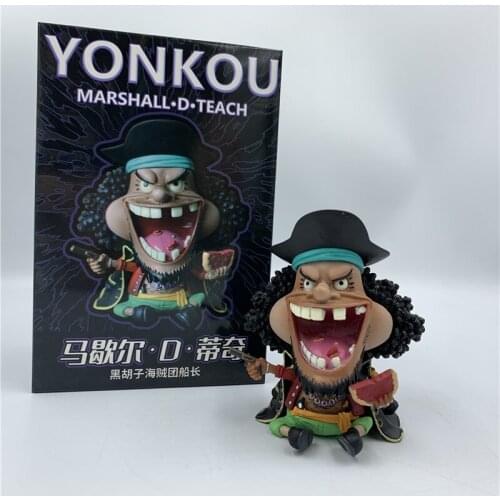 FigureCrazy Yonkou Marshall D Teach Cute Sitting Funny Ver. PVC Action Figures Luffy Fighter Collectibles Model 11cm