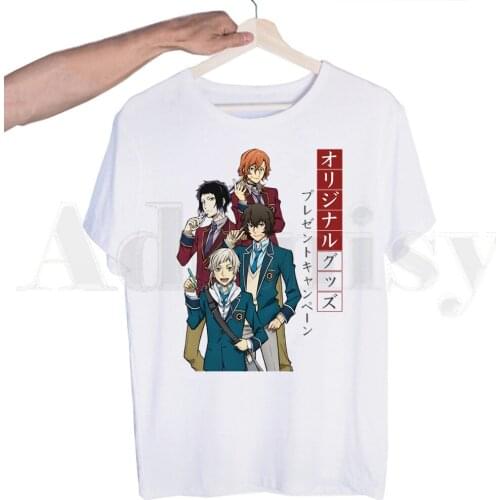 Chuuya Nakahara Bungou Stray Dogs Cartoon Anime Tshirts Men Fashion Summer T-shirts Tshirt Top Tees Streetwear Harajuku Funny