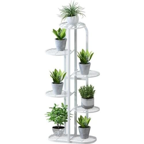 Wrought iron balcony living room interior modern decoration floor-standing multi-layer flower shelf storage pot