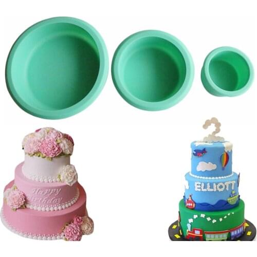 Round Cake Pan Set Silicone Cake Mold Baking Pan For 3 Tier Cake Layer Tin Cheese Cake Rainbow Cake Chiffon Cake