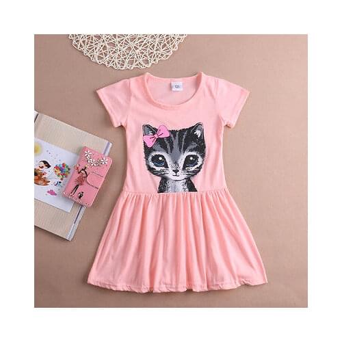 Cute Cat Summer Toddler Baby Girls Princess Dress Party Kids Tulle Tutu Dress