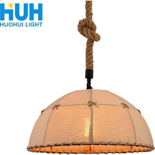 Industrial style retro hemp rope cover chandelier loft creative personality barber clothing store restaurant decoration lamp