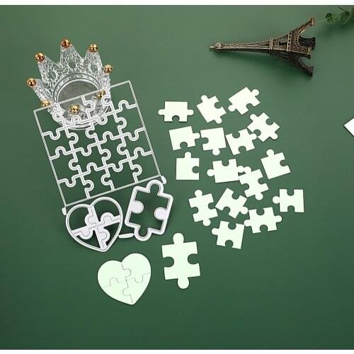 Jigsaw Metal Cutting Dies Stencil DIY Mold Scrapbooking Troqueles Album Embossing Folder Cards Making Crafts Puzzle Die Cut New