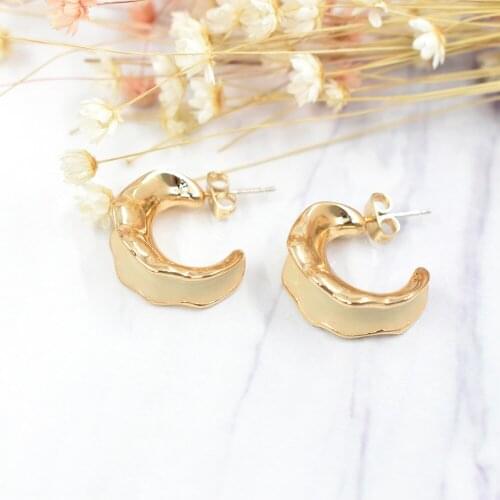Fashion Oil drop C Shape Earrings For Women Girls 2020 Bohemia Hoop Round Statement Stud Earring Female Jewelry Brincos Gift
