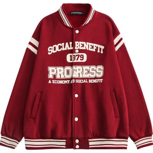 Men Letter Printing Varsity Jacket Mens Fleece Vintage Sports Baseball Uniform Couple New Preppy Warm Winter Fall Jackets Coat