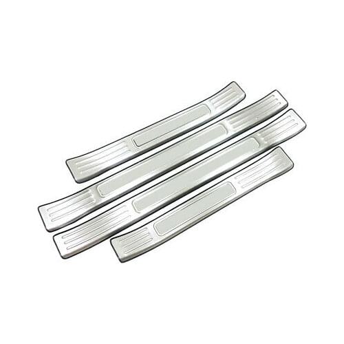 Steel Silver Outer Door Sill Threshold Plate Cover 4pcs For Peugeot 2008 2020