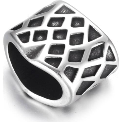 Stainless Steel Slider Beads Polished 10x5mm Large Hole Bead Metal Slide Charms DIY Accessories for Jewelry Making