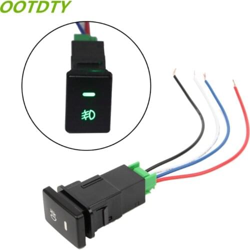 OOTDTY DC 12V Front Fog light Push Switch 4 Wire Button For Toyota Camry Prius Corolla
