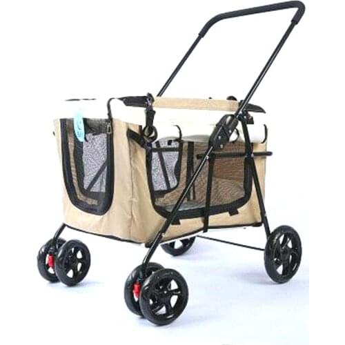 Portable Folding Pet Stroller Dog Cat Stroller Outdoor Windproof Car Stroller Light Bike Bag Separated Dog Stuff