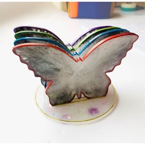 Diy Crystal Epoxy Silicone Mold Butterfly Mold Table Decorative Mirror Surface Storage Rack Mold Resin Coaster Placemat