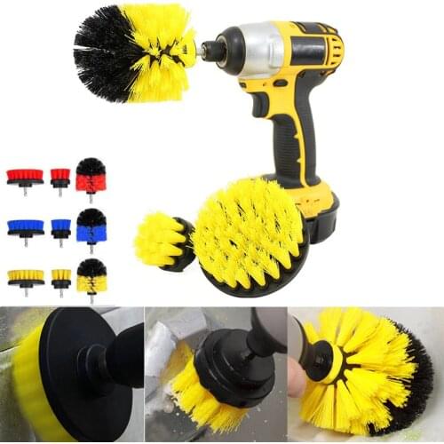 3pcs Electric Screwdriver Drill Power Scrubber Clean Brushes For Carpet Glass Car Tub Tires Nylon Brushes Power Tools
