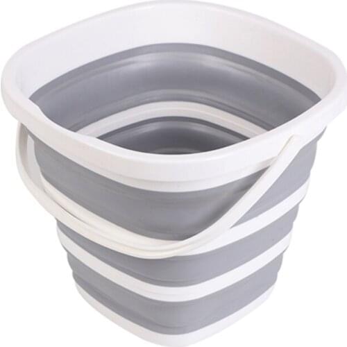 Silicone Bucket for Fishing Promotion Folding Bucket Car Wash Outdoor Fishing Supplies Square 10L Bathroom Kitchen Camp Bucket