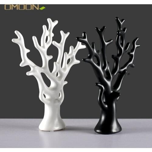 Nordic Ornaments for Home Decoration Ceramic Figurines Fortune Tree porcelain Crafts Living room wedding decor Accessories